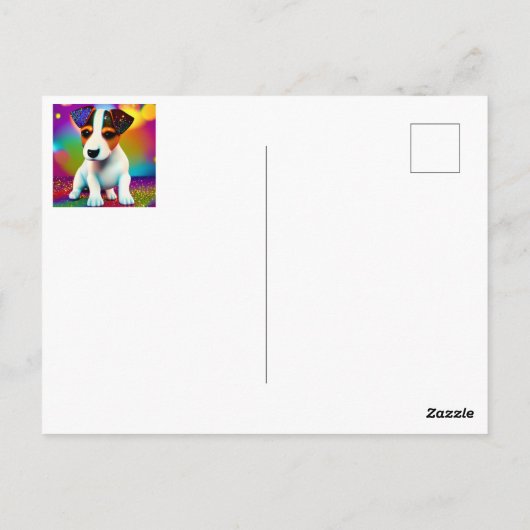 かわいいテリアの子犬のキラクローズアップ ポストカード (裏面)