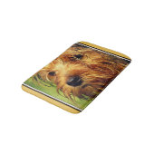 かわいいテリアドッグとウェット顔 バスマット (アングル)