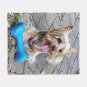 かわいいテリア フリースブランケット (正面(横))