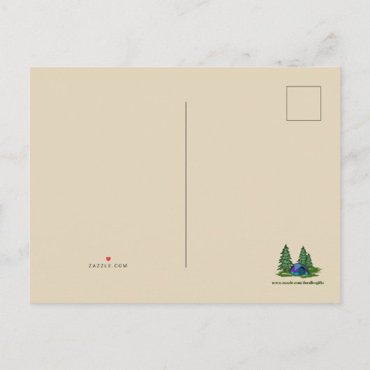 かわいいテントのキャンプに挨拶はがきを追加 案内ポストカード (裏面)