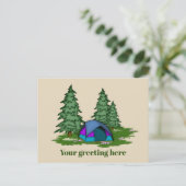 かわいいテントのキャンプに挨拶はがきを追加 案内ポストカード (スタンド正面)