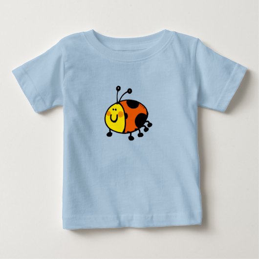 かわいいテントウムシのキャラクター ベビーTシャツ (正面)