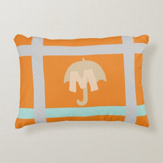 かわいいテープアップ明るい紙傘 アクセントクッション (正面)