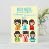 かわいいテーマの日本の日本パーティー 招待状 (スタンド正面)