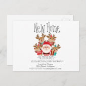 かわいいデアーズ、サンタクロースの休日の新しいアドレス 案内ポストカード (正面/裏面)