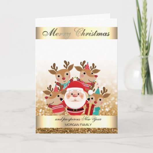 かわいいデアーズ、サンタ金ゴールド《写真》ぼけ味 シーズンカード (正面)