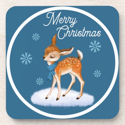 かわいいディアクリスマステーマ コースター (正面)