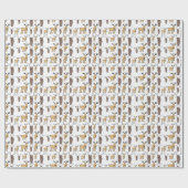 かわいいディアバックブルエルクハンドドローベビー子供部屋 ラッピングペーパー (フラット)