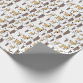 かわいいディアバックブルエルクハンドドローベビー子供部屋 ラッピングペーパー (角)