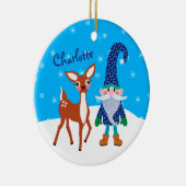 かわいいディアブルー格言クリスマスキッズ セラミックオーナメント (右)