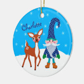かわいいディアブルー格言クリスマスキッズ セラミックオーナメント (左)