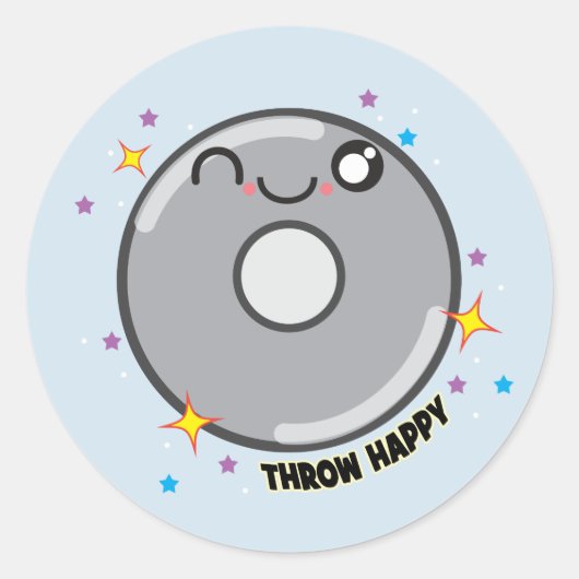かわいいディスカスロワースティッカーギフト ラウンドシール (正面)