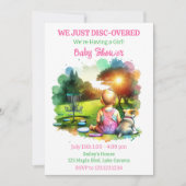 かわいいディスクゴルフの女の子のベビーシャワー 招待状 (正面)