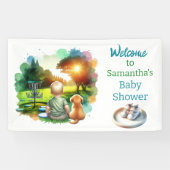 かわいいディスクゴルフボーイの赤ちゃんシャワー歓迎サイン 横断幕 (横)