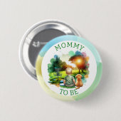 かわいいディスクゴルフ少年の赤ちゃんシャワー | お母さん 缶バッジ (正面&裏面)