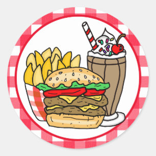 かわいいディナー料理 ラウンドシール