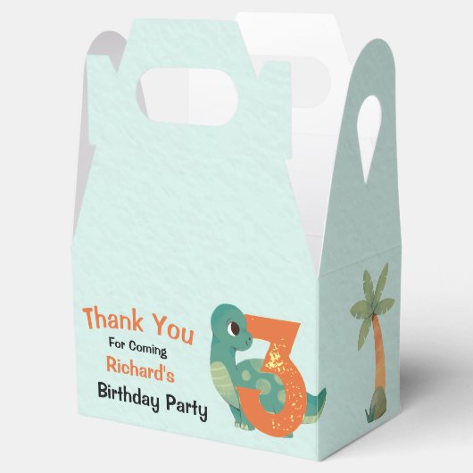 かわいいディノをテーマにしたキッズ誕生日パーティー フェイバーボックス (オープン)