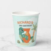 かわいいディノをテーマにしたキッズ誕生日パーティー 紙コップ (裏面)
