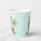 かわいいディノをテーマにしたキッズ誕生日パーティー 紙コップ (左)