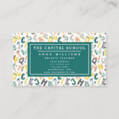 かわいいディノアルファベット – 先生 |家庭教師 名刺 (正面)