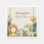 かわいいディノジャングルベビーシャワー スタンダードカクテルナプキン (正面)