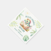 かわいいディノピンクの女の子の恐竜の赤ちゃんシャワー スタンダードカクテルナプキン (角)