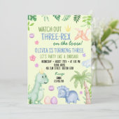 かわいいディノボーイバースデーパーティー 招待状 (スタンド正面)
