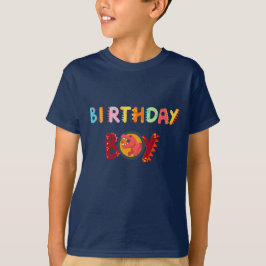 かわいいディノポーカラフル誕生日男の子パーティー Tシャツ