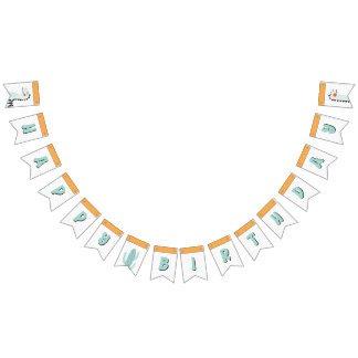 かわいいディノ恐竜の誕生日パーティー バンティングフラッグ