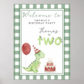 かわいいディノ2歳の誕生日パーティー ポスター (正面)