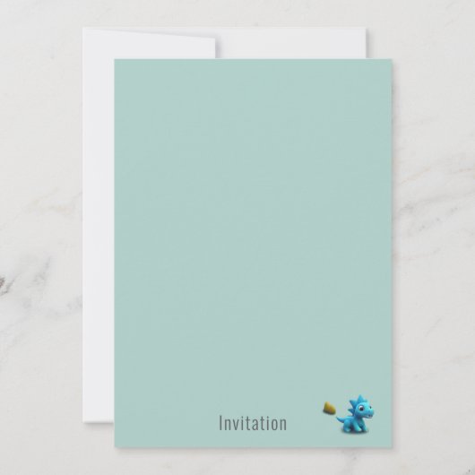 かわいいディノ3d恐竜の赤ちゃんシャワー招待状 招待状 (裏面)