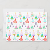 かわいいディノ4バルーンケーキ恐竜4歳の誕生日 招待状 (裏面)