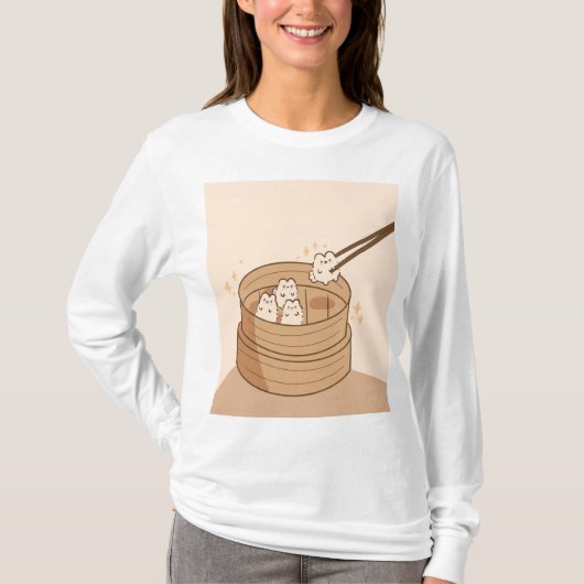 かわいいディムサムバンニーTシャツ Tシャツ (正面)