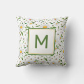 かわいいデイジーとビーモノグラム花柄 クッション (裏面)