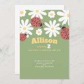 かわいいデイジーとラディバグ2nd誕生日パーティー 招待状 (正面/裏面)