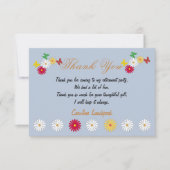 かわいいデイジーと蝶が定年を感謝してい迎える ノートカード (正面)