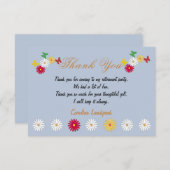 かわいいデイジーと蝶が定年を感謝してい迎える ノートカード (正面/裏面)