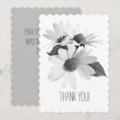 かわいいデイジーのお花の感謝カード サンキューカード (正面/裏面)