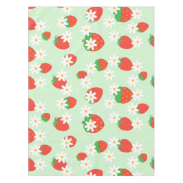 かわいいデイジーの花いちごクリスマスパターン テーブルクロス