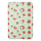 かわいいデイジーの花いちごクリスマスパターン バスマット (正面縦)