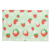 かわいいデイジーの花いちごクリスマスパターン 枕カバー (裏面)