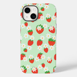 かわいいデイジーの花いちごクリスマスパターン Case-Mate iPhone 14ケース