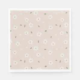 かわいいデイジーの花のブロッサムとグリーン スタンダードランチョンナプキン