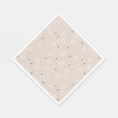 かわいいデイジーの花のブロッサムとグリーン スタンダードランチョンナプキン (角)