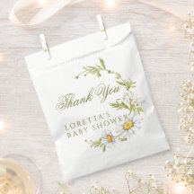 かわいいデイジーの花のベビーシャワー感謝メッセージ