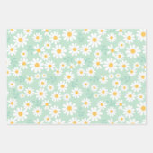 かわいいデイジーの花春夏のイースターギフト ラッピングペーパーシート (正面)