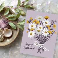 かわいいデイジーの花束 オーダーメイド 誕生日おめでとう
