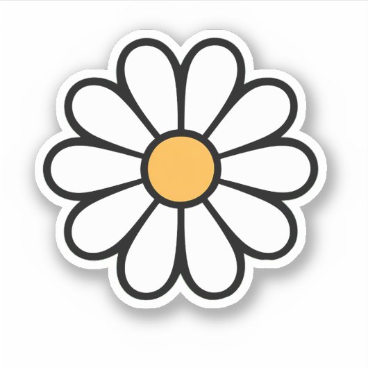 かわいいデイジーの花 シール (正面)