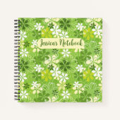 かわいいデイジーイラストレーションカラフルフローラルパターン ノートブック (正面)