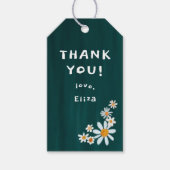 かわいいデイジーグアッシュカスタム赤ちゃんシャワーありがとう ギフトタグ (正面)